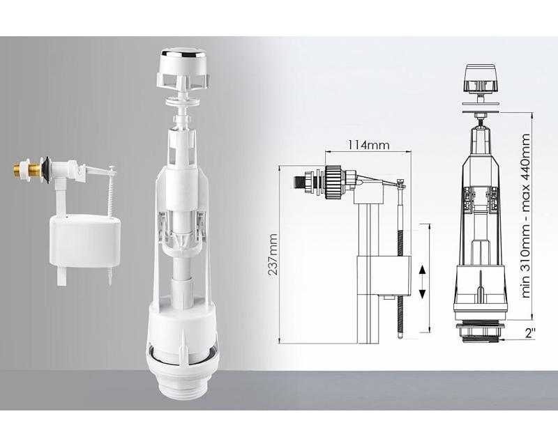Toilet Reservoir Internal Kit Side Push System