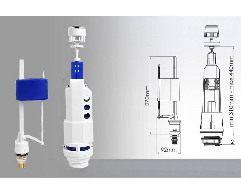 Toilet Reservoir Inner Set Push System Pera Model