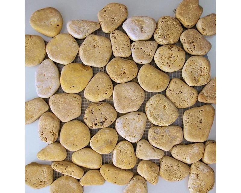 YELLOW TRAVERTINE PEBBLE STONE