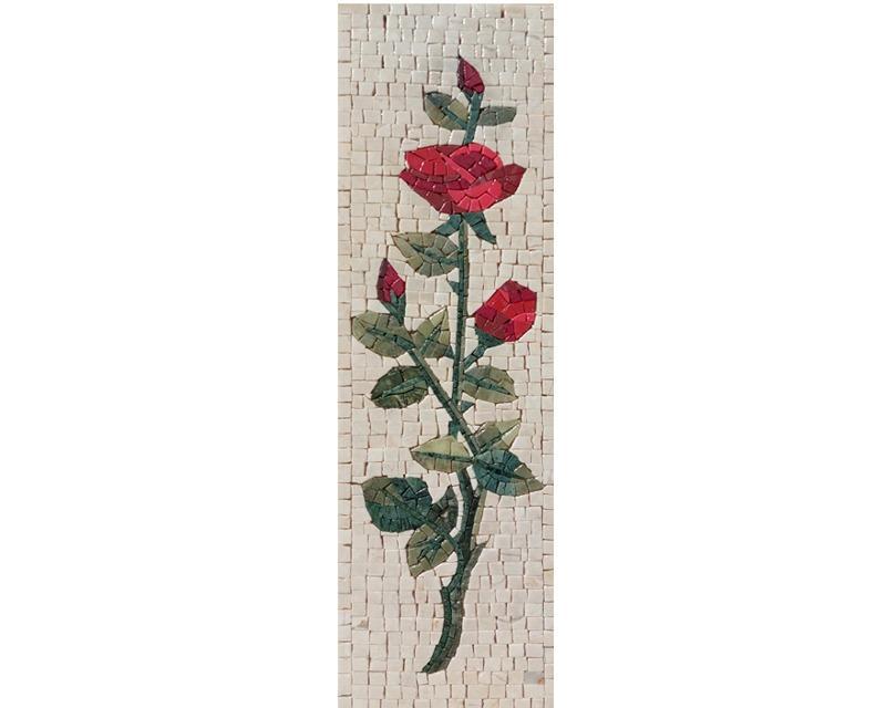 Red Rose Mosaic Painting 18 X 60 cm