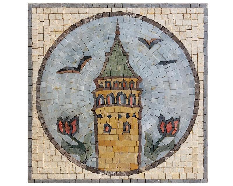 Castle Mosaic Painting 32 X32 cm
