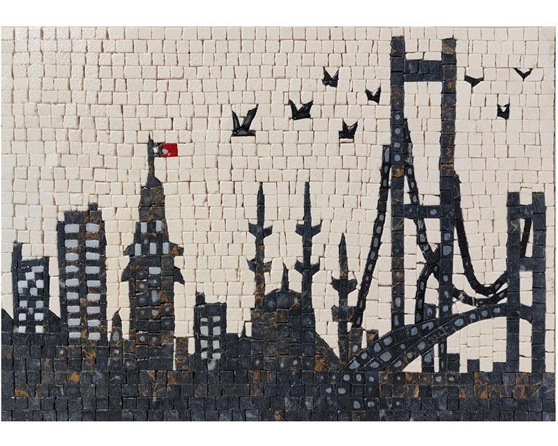 City Mosaic Painting 35 X 50 cm