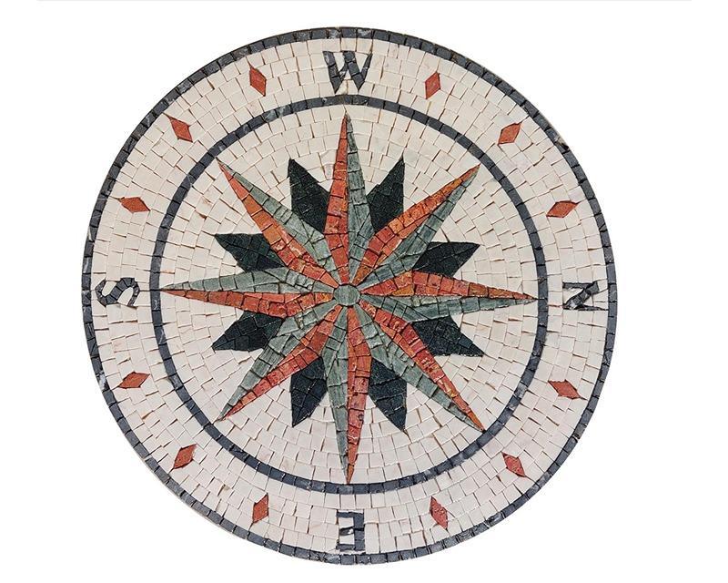 Compass Mosaic Painting 40.5 cm